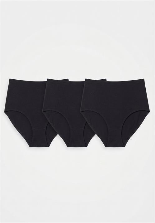 Soft-Cuff 95% Cotton Full Brief Panty 3 Pack Black